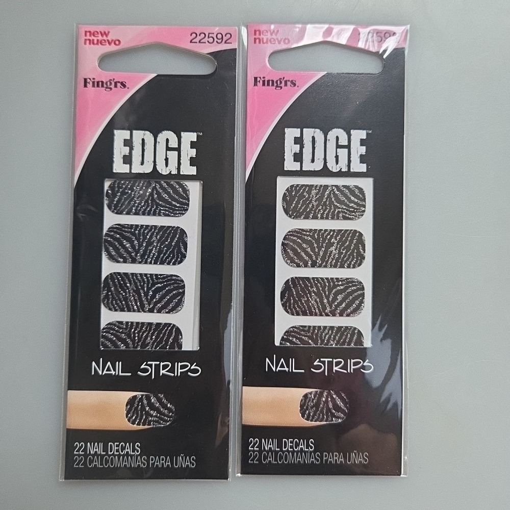 Fing'rs Edge #22592 Nail Strips. 22‎ Strips In Each Pack Lot Of 2